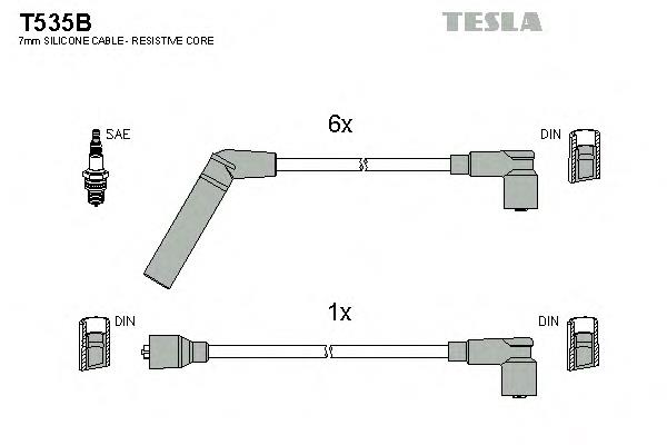 T535B Tesla дріт високовольтні, комплект