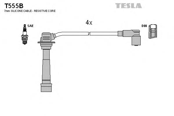 Дріт високовольтні, комплект T555B Tesla