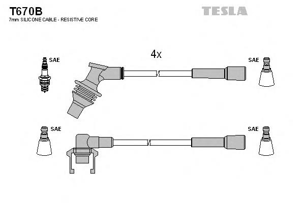 T670B Tesla дріт високовольтні, комплект