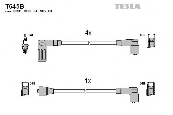 T645B Tesla дріт високовольтні, комплект
