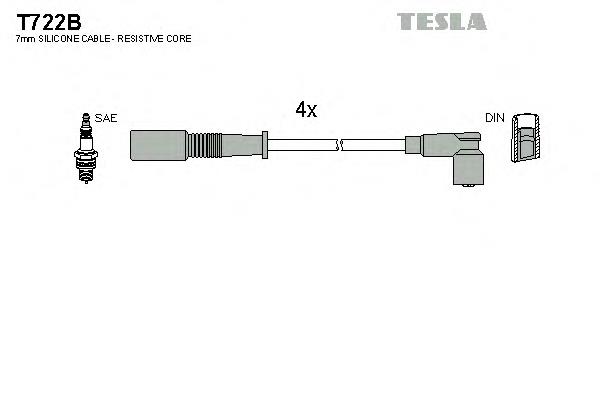 T722B Tesla дріт високовольтні, комплект