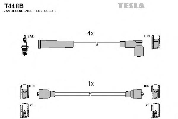 Дріт високовольтний, комплект T448B Tesla