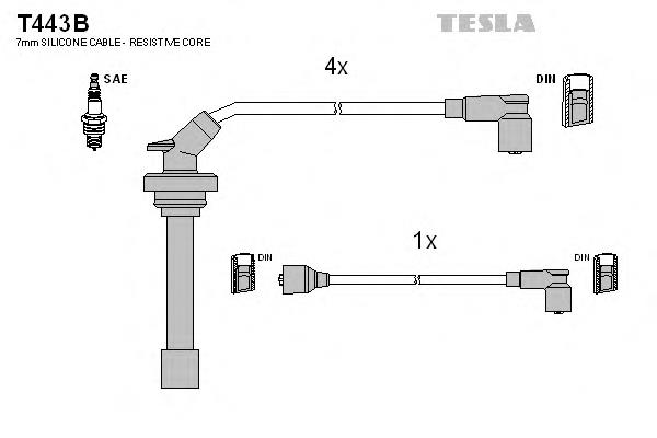 Дроти запалювання Tesla T443B ціна, від 32.65 USD