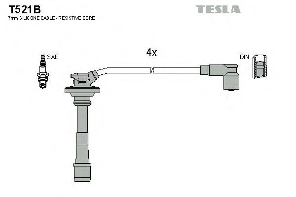T521B Tesla дріт високовольтні, комплект