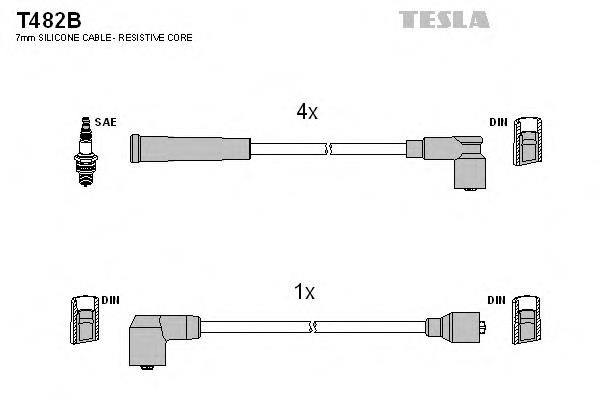 Дріт високовольтні, комплект T482B Tesla