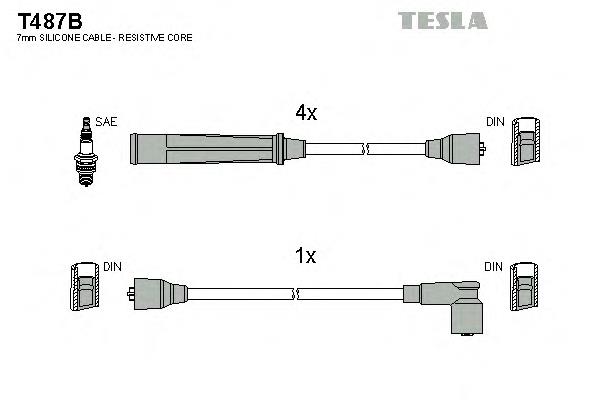 T487B Tesla Проводи високовольтні