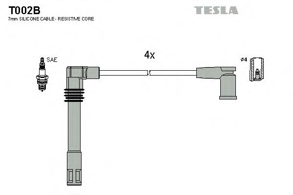 T002B Tesla дріт високовольтні, комплект