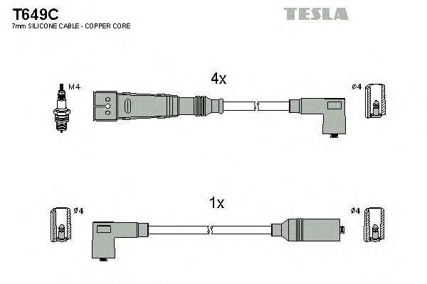 T649C Tesla дріт високовольтні, комплект