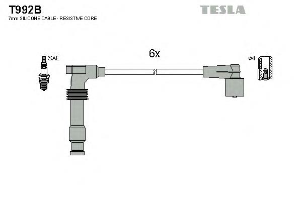 T992B Tesla дріт високовольтні, комплект