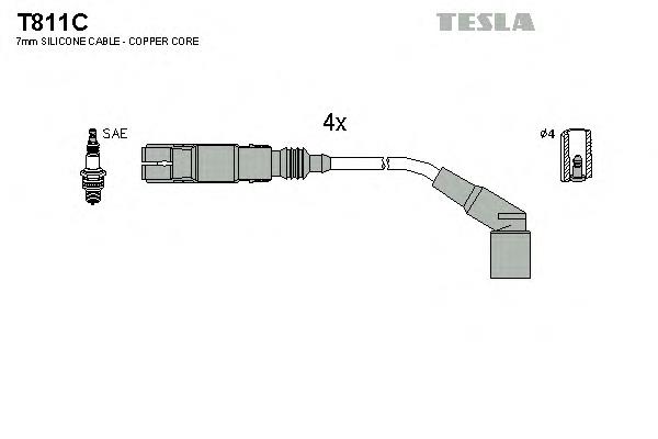 T811C Tesla дріт високовольтні, комплект