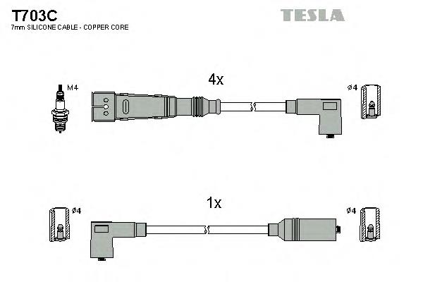 T703C Tesla дріт високовольтні, комплект