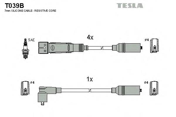 T039B Tesla дріт високовольтні, комплект