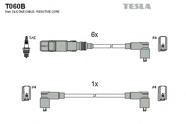 Дріт високовольтний, комплект T060B Tesla