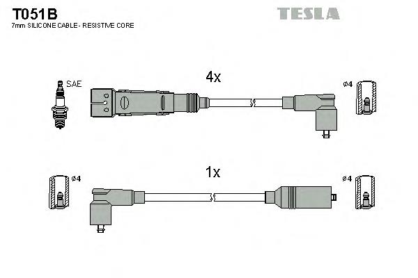 T051B Tesla дріт високовольтні, комплект