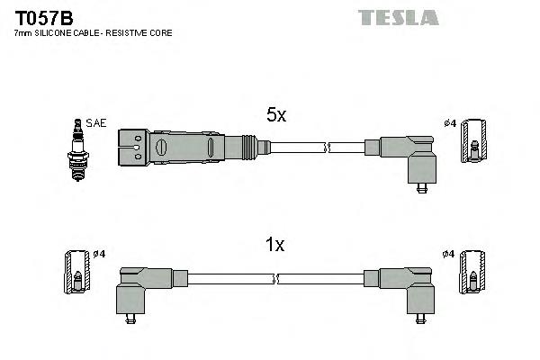 T057B Tesla дріт високовольтні, комплект