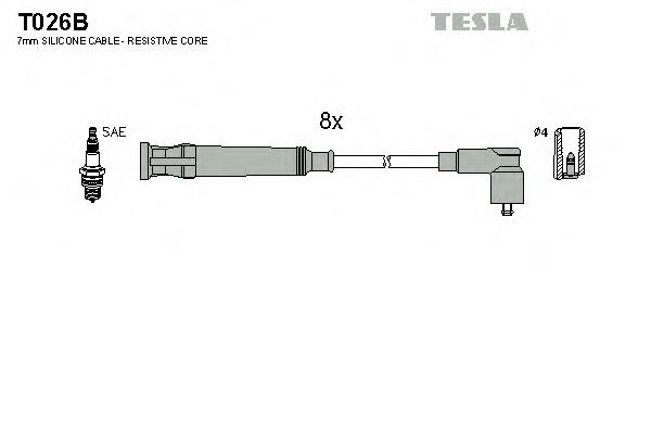 T026B Tesla дріт високовольтні, комплект