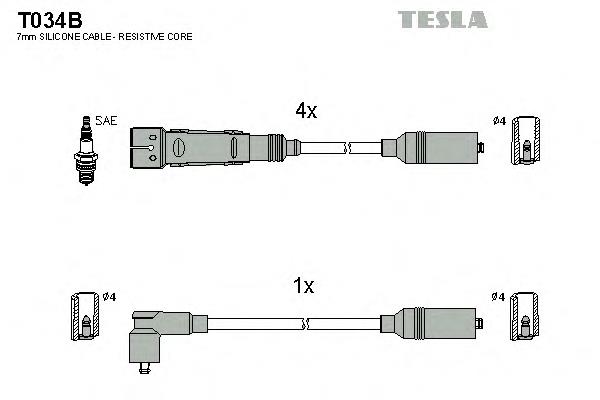 T034B Tesla Проводи високовольтні