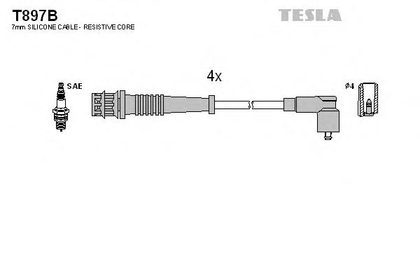 T897B Tesla дріт високовольтні, комплект
