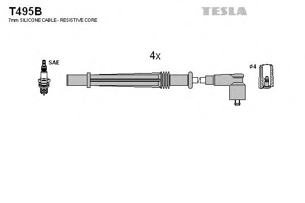 T495B Tesla дріт високовольтні, комплект