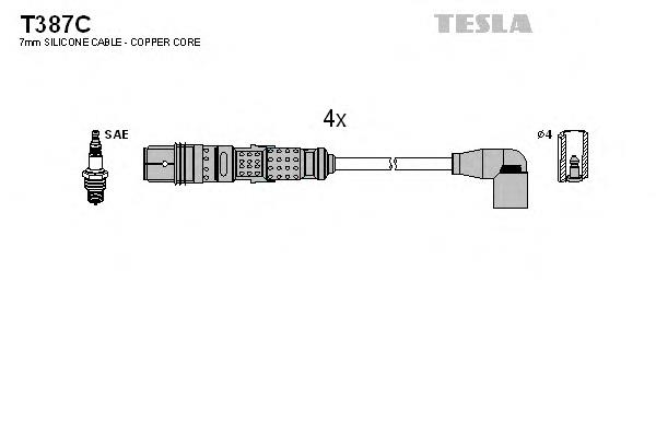 T387C Tesla дріт високовольтні, комплект