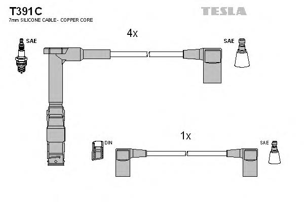 T391C Tesla дріт високовольтні, комплект