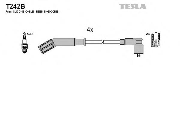 T242B Tesla дріт високовольтні, комплект
