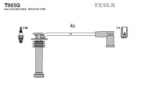 Дріт високовольтний, комплект T965G Tesla