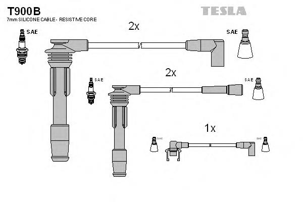 Дріт високовольтний, комплект T900B Tesla