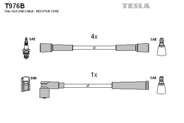 Дріт високовольтний, комплект T976B Tesla