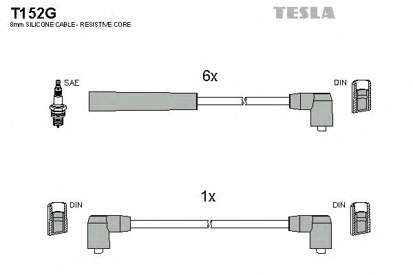 T152G Tesla дріт високовольтні, комплект