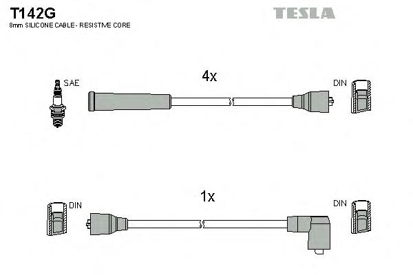 Дріт високовольтні, комплект T142G Tesla