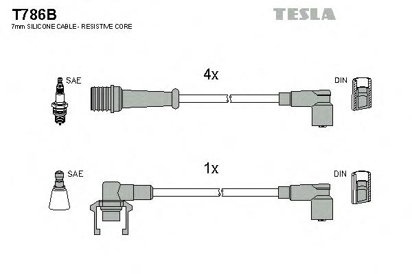 Купити T786B Tesla Провід високовольтні, комплект