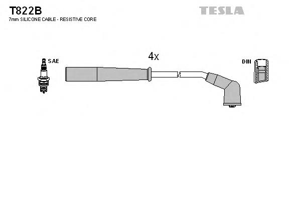 T822B Tesla дріт високовольтні, комплект