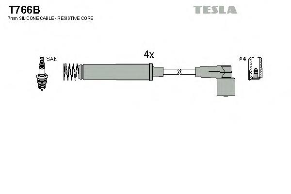 Дріт високовольтні, комплект T766B Tesla