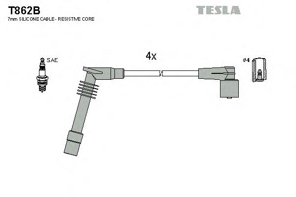 T862B Tesla дріт високовольтні, комплект