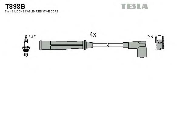 Дріт високовольтний, комплект T898B Tesla