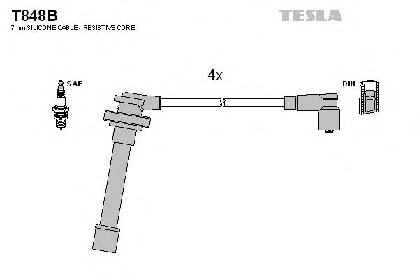 T848B Tesla дріт високовольтні, комплект