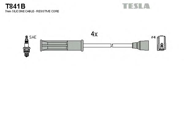 Дріт високовольтні, комплект T841B Tesla