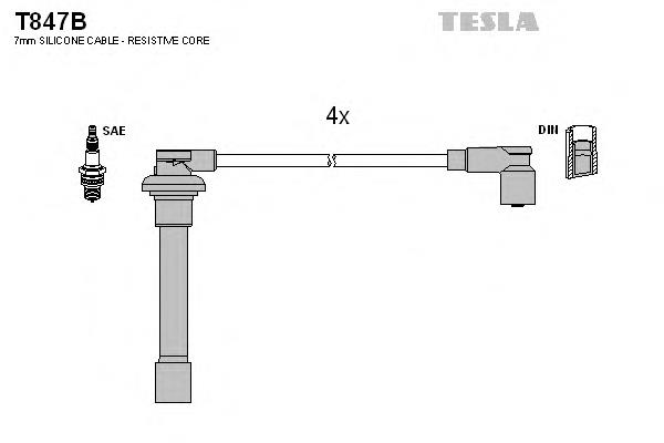 T847B Tesla дріт високовольтні, комплект