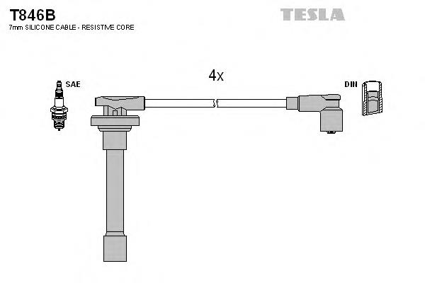 Дріт високовольтний, комплект T846B Tesla