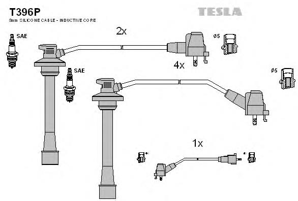 Дріт високовольтні, комплект T396P Tesla