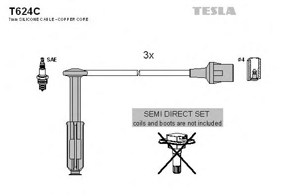 T624C Tesla дріт високовольтні, комплект