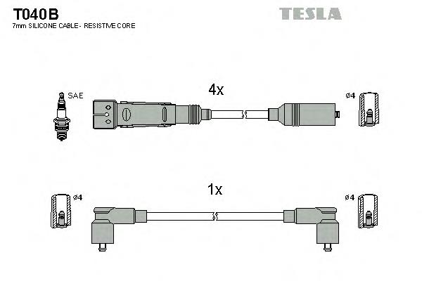 T040B Tesla дріт високовольтні, комплект