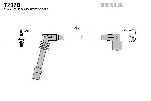 Дріт високовольтні, комплект T282B Tesla