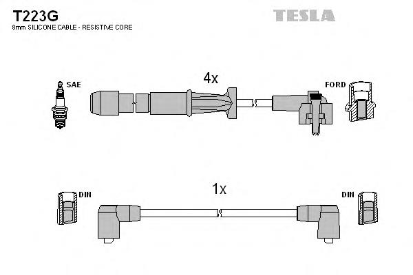 Дріт високовольтний, комплект T223G Tesla