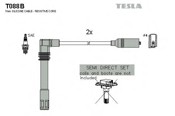 T088B Tesla дріт високовольтні, комплект