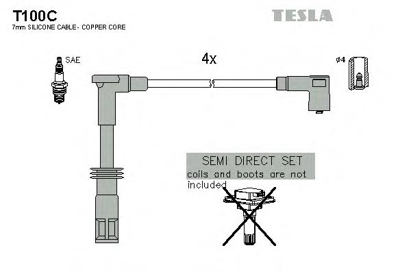 T100C Tesla дріт високовольтні, комплект