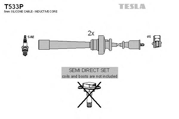 Дріт високовольтний, комплект T533P Tesla