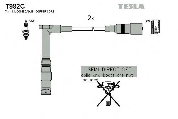 T982C Tesla дріт високовольтні, комплект