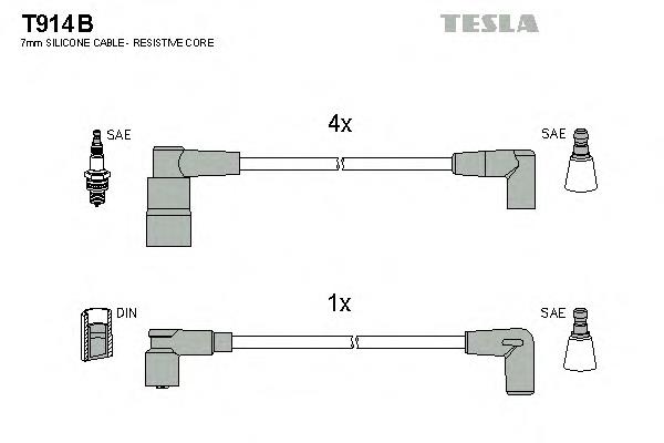 Дріт високовольтний, комплект T914B Tesla